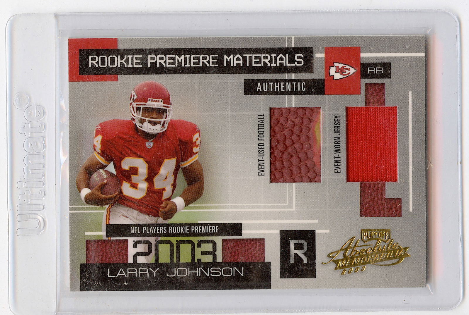 2003 Playoff Absolute Memorabilia /750 #158 Larry Johnson Kansas City Chiefs KC (1 of 2)