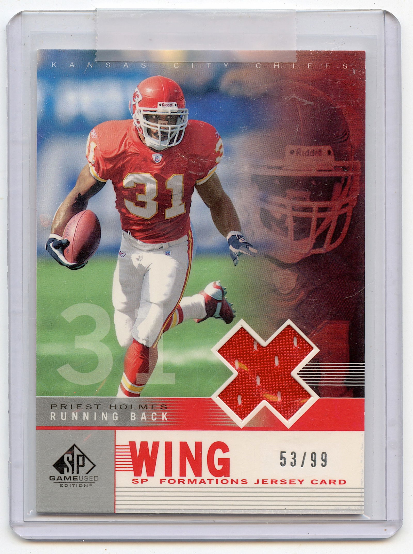 Priest Holmes - 2003 Upper Deck SP Game Used Wing Formations Jersey /99 (1 of 2)