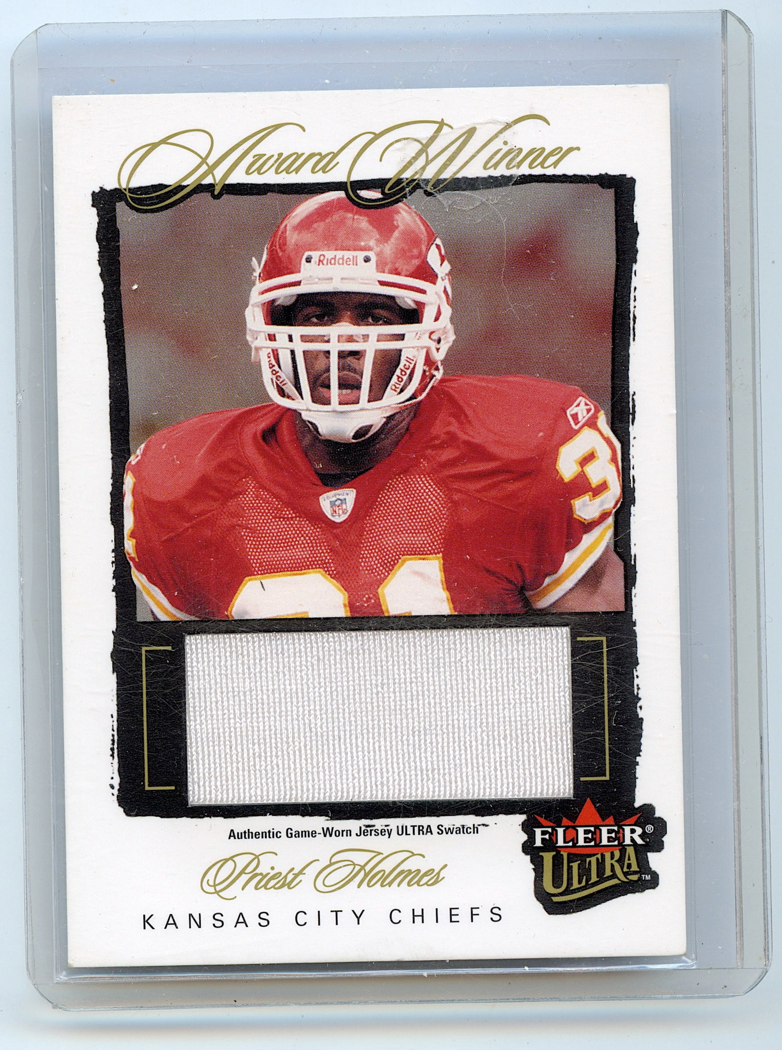 2003 fleer ultra award winners Priest Holmes 08/31 aw Chiefs: The provenance of this lot is from a quality collector in LA, California. We have included a quality scan to show it's actual condition.. This lot is located in Boca Raton, Fl and its shipment will be