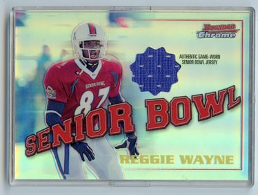 Reggie Wayne 2001 Bowman Chrome Senior Bowl Refractor Rookie Jersey Rc