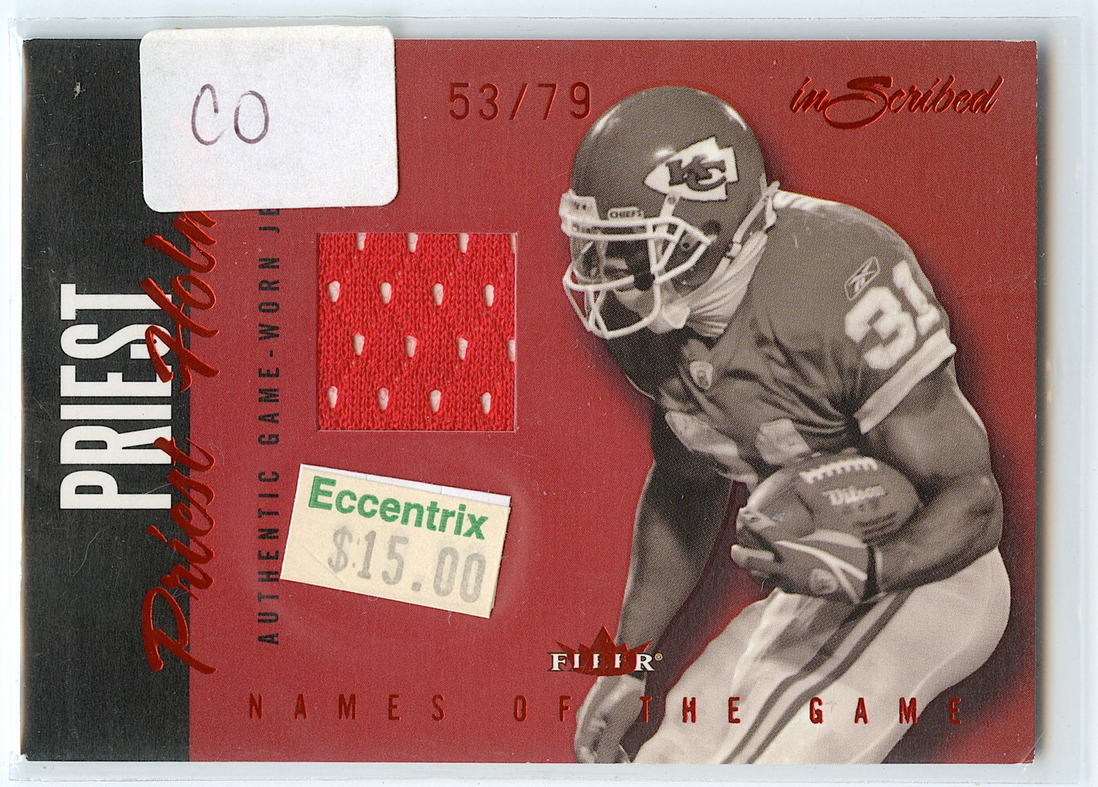 2004 Fleer inScribed Names of the Game Jerseys Priest Holmes #NGJ-PH (1 of 2)