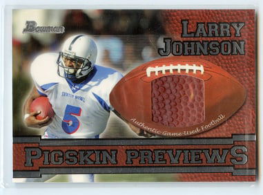 2003 Larry Johnson Football Game Used Pigskin Bowman #PGP-LJ