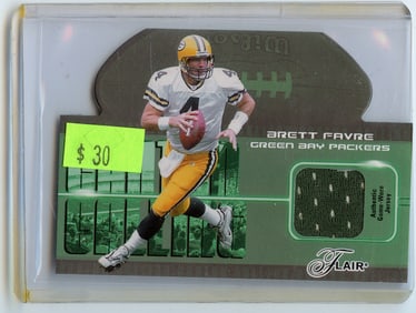 2003 BRETT FAVRE Piece Game-Worn Jersey Fleer #CC/BF Football