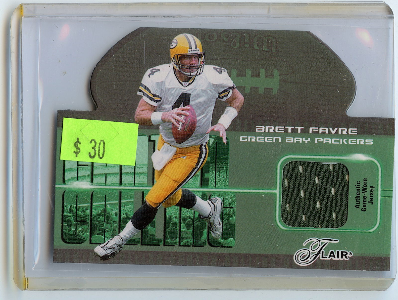 2003 BRETT FAVRE Piece Game-Worn Jersey Fleer #CC/BF Football (1 of 2)