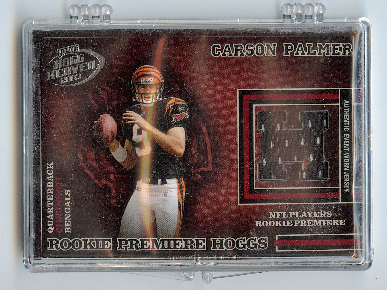 2003 CARSON PALMER Worn Jersey Playoff #201  251/750 Football (1 of 2)