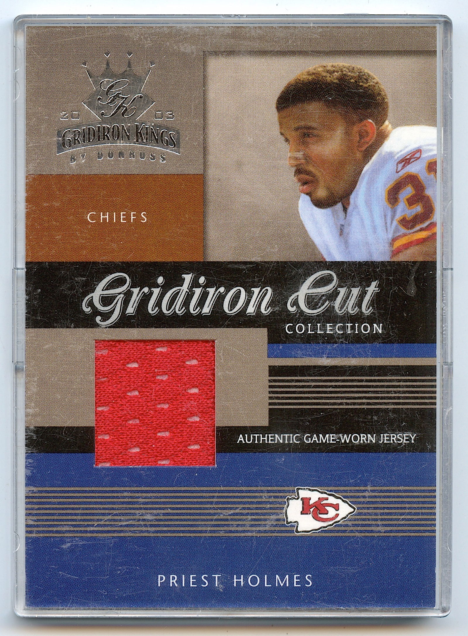 2003 PRIEST HOLMES Piece Jersey Donruss 073/375 Football (1 of 2)