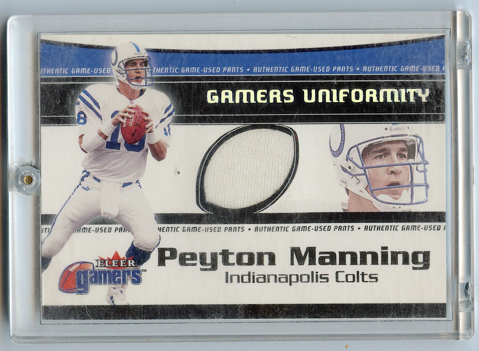 2000 PEYTON MANNING Piece Game Used Pants Fleer Football (1 of 2)