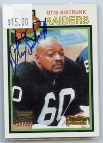 2001 TOPPS TEAM LEGENDS OTIS SISTRUNK "OAKLAND RAIDERS" AUTOGRAPH