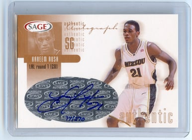 2002 Sage - KAREEM RUSH - Autograph Rookie - MISSOURI TIGERS #A25