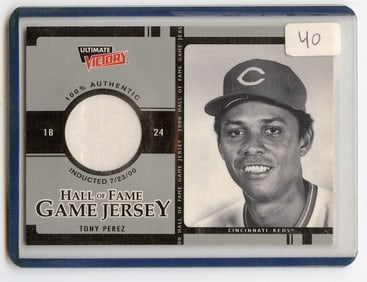 2000 Tony Perez Upper Deck Game Jersey Baseball Card