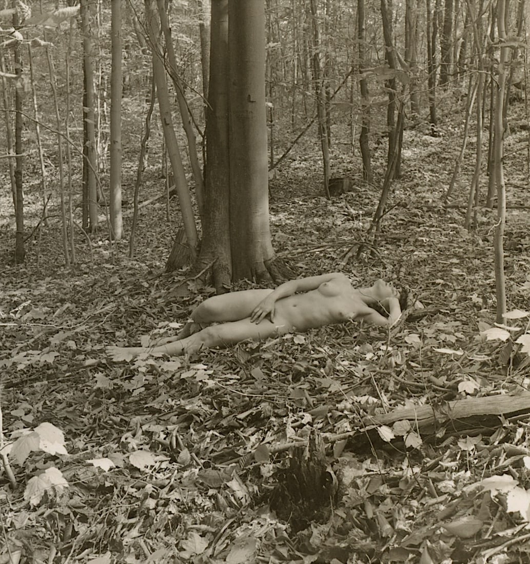ANDRÉ DE DIENES Vintage Photo 1950s-1960s Nude Study: The provenance of this photo is from the archives of notable photographer André de Dienes.The dimensions are Approx. 2.75" x 2.75" (small variances can occur). This black and white gelatin photo was 