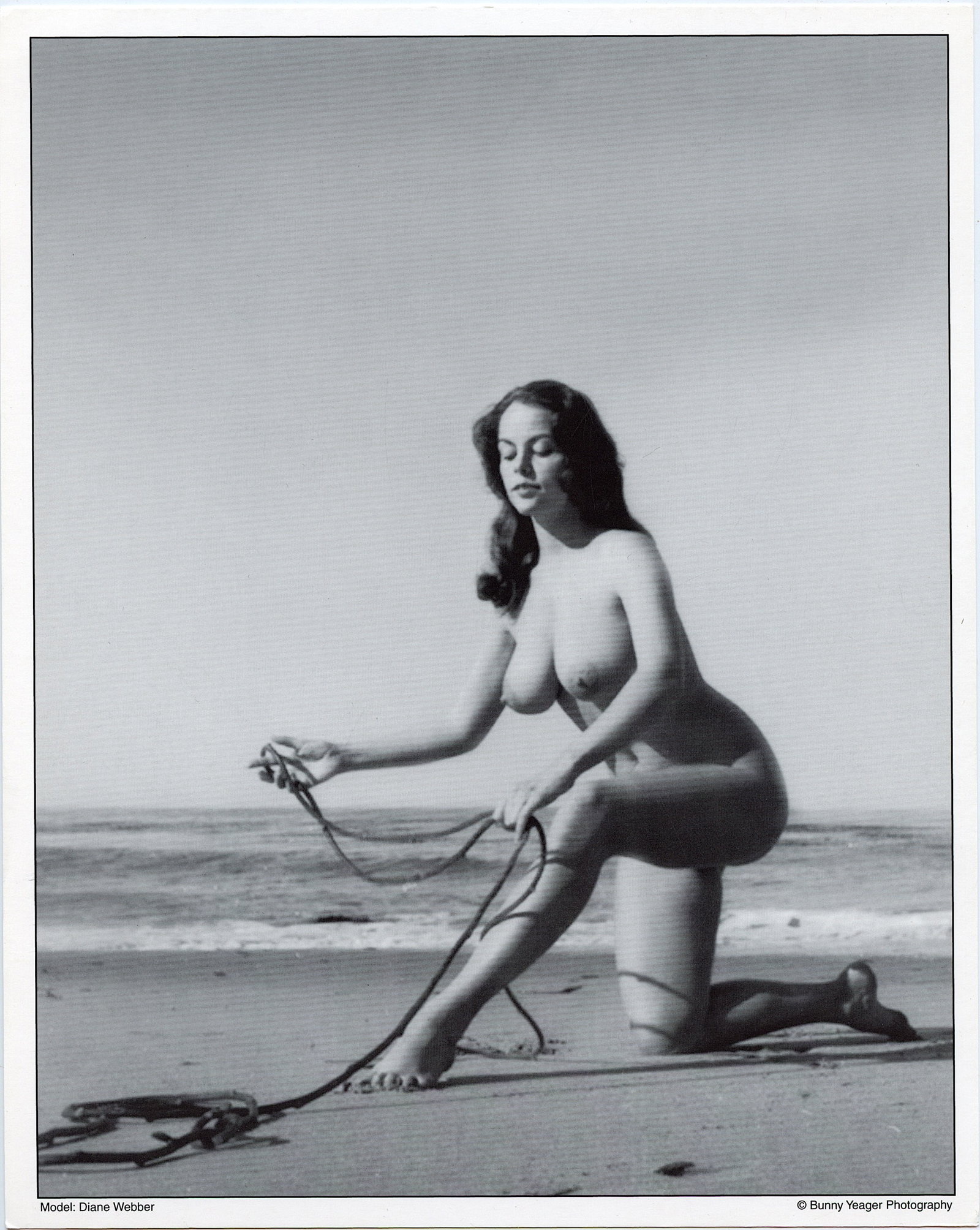 BUNNY YEAGER Vintage Pin Up Litho DIANE WEBBER: This lot is coming from Bunny Yeager's estate/archives. Linnea Eleanor "Bunny" Yeager (March 13, 1929 - May 24, 2014) was an American photographer and pin-up model. She met Bettie Page in 1954, and to
