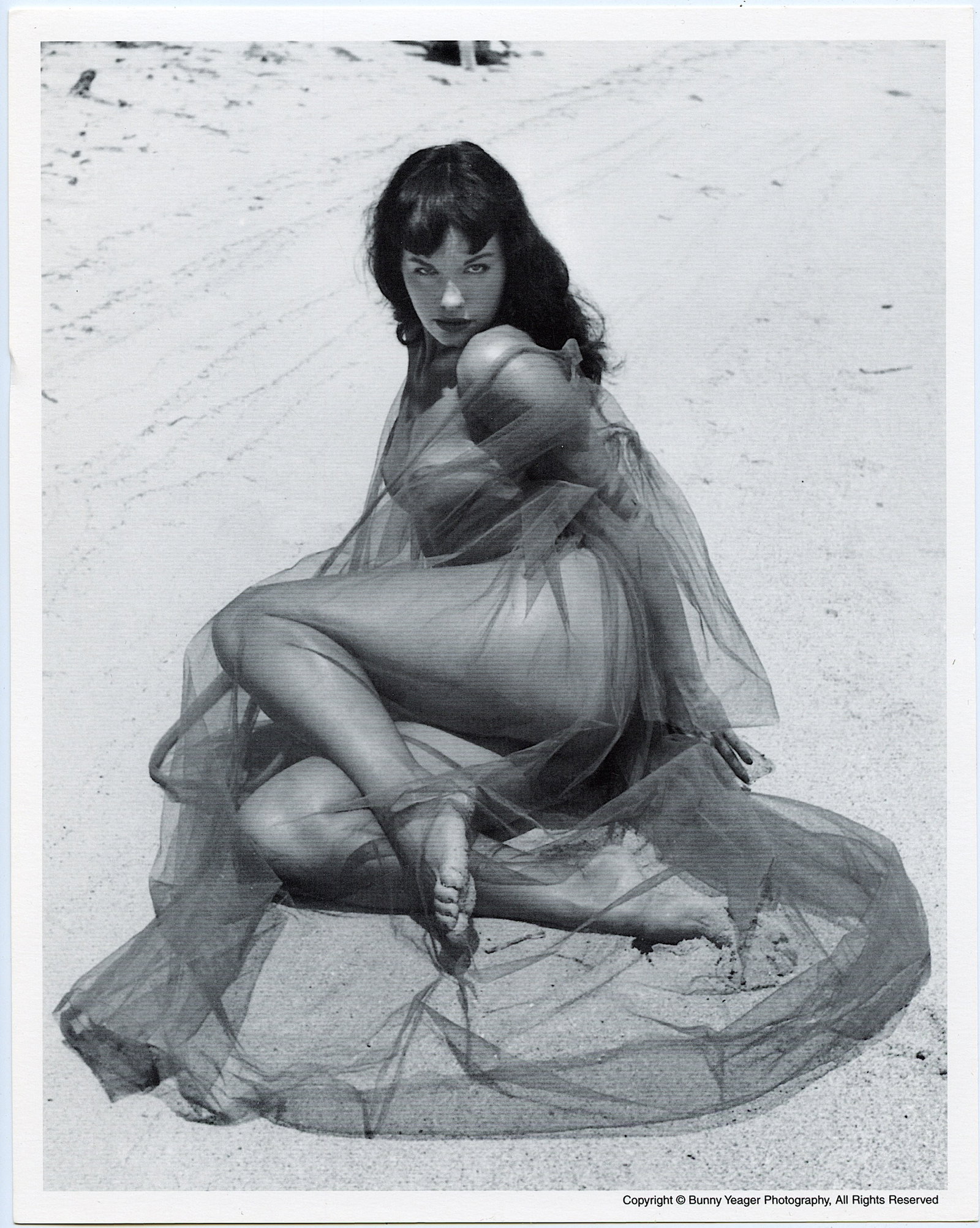 BUNNY YEAGER Vintage Pin Up Litho BETTIE PAGE: This lot is coming from Bunny Yeager's estate/archives. Linnea Eleanor "Bunny" Yeager (March 13, 1929 - May 24, 2014) was an American photographer and pin-up model. She met Bettie Page in 1954, and to