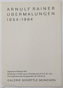 ARNULF RAINER Art Catalog Galerie Schottle Munchen, 1970