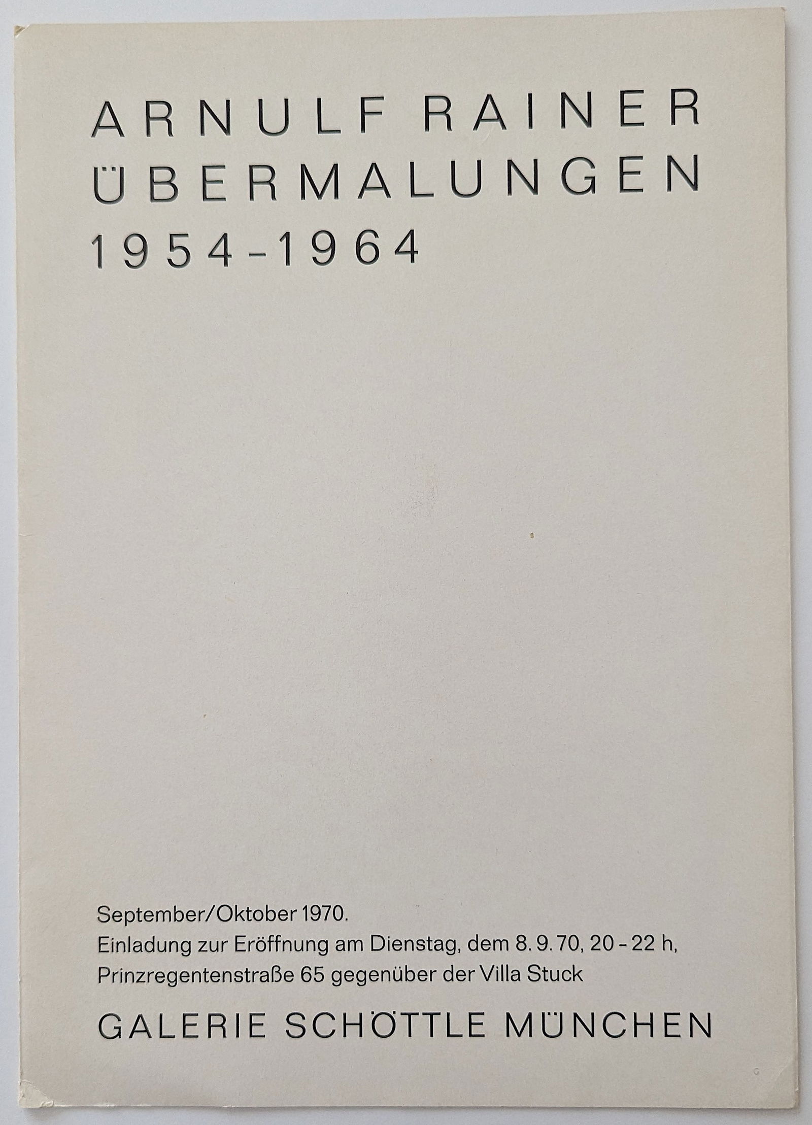 ARNULF RAINER Art Catalog Galerie Schottle Munchen, 1970: The provenance of this lot is from the estate of a deceased formal art collector in Miami, FL. the dimensions are Approx. 11.75" x 8.25" (closed). Please see all the included images to read all relate