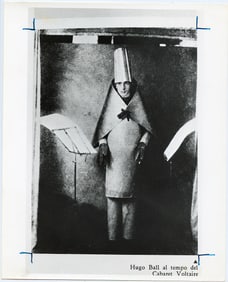 Gelatine Photo Art HUGO BALL at the Cabaret Voltaire c. 1916