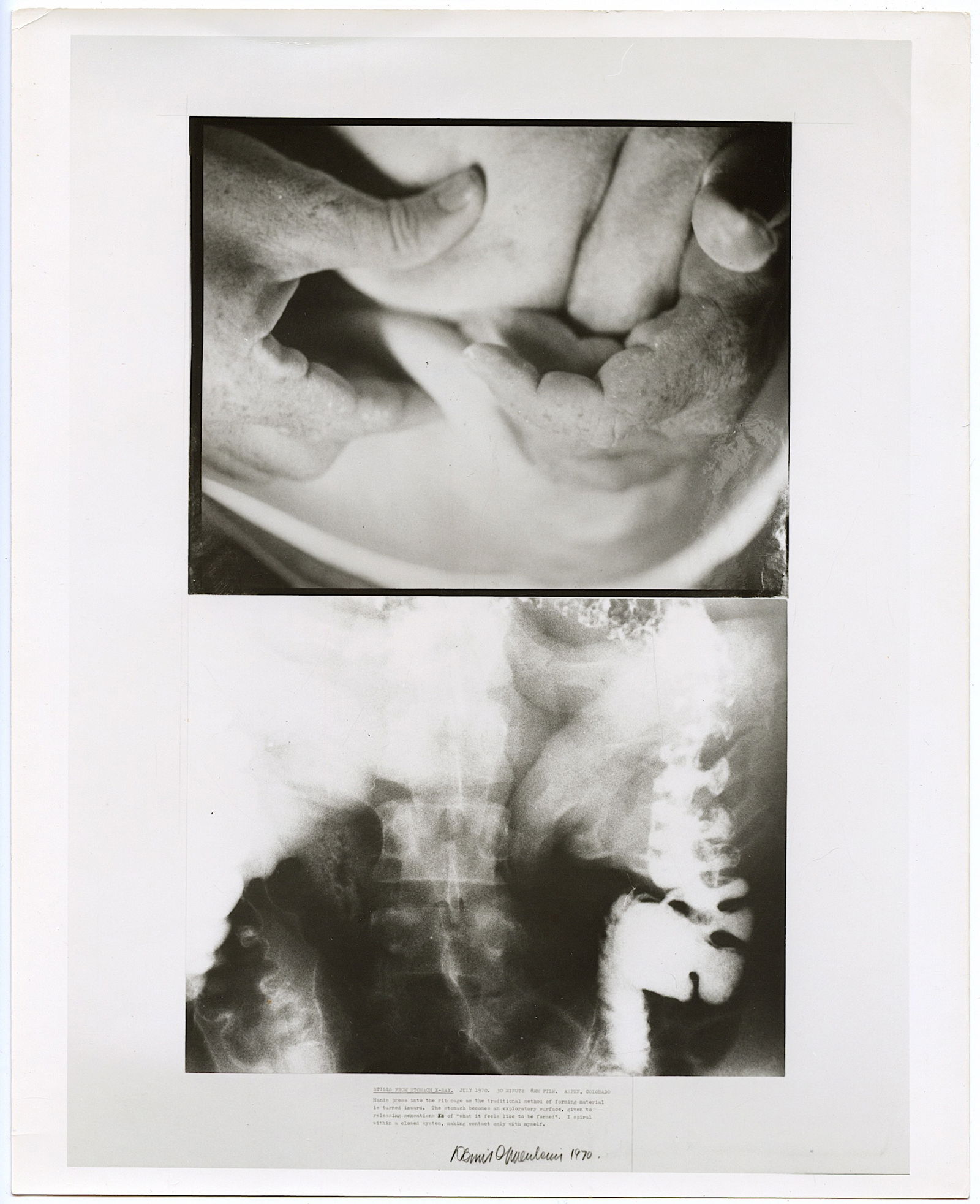 1970 Art Photo DENNIS OPPENHEIM Still From Stomach: We have included many images to show it's actual condition. Provenance from the estate of Russian Imigrants during the 20th Century. This lot is located in Boca Raton, Fl and its shipment will be made