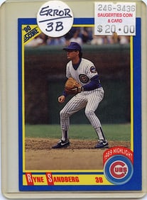 1990 Score #561 RYNE RIPS RECORD - ERROR - Cubs