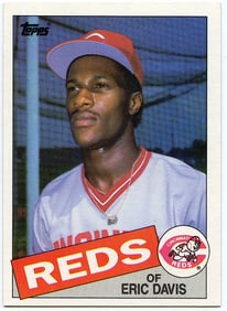 1985 Topps ERIC DAVIS #627 Reds -Error (Bobby Bonds (1968)?