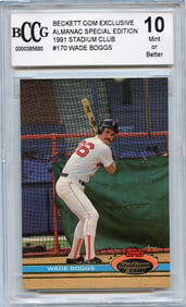 1991 Stadium Club #170 Wade Boggs BCCG 10 Mint or Better