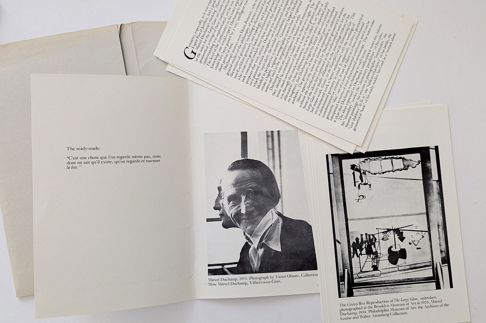 Art Ephemera MARCEL DUCHAMP'S NOTES - FSU, 1985: The provenance of this lot is from the estate of a deceased formal art collector in Miami, FL. Please see all the included images to read all related information and review it's actual condition. This