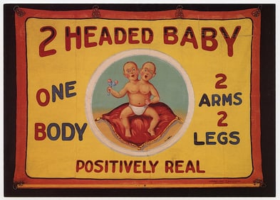 Rare Circus Postcard Sideshow Banner by Fred G. Johnson 4.5" x 6"