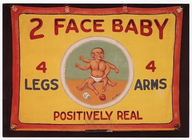 Rare Circus Postcard Sideshow Banner by Fred G. Johnson 4.5" x 6"