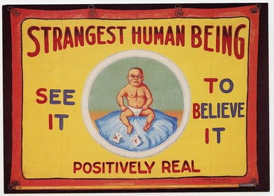 Rare Circus Postcard Sideshow Banner by Fred G. Johnson 4.5" x 6"