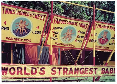 Rare Circus Postcard Sideshow Banner by Fred G. Johnson 4.5" x 6"