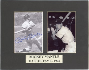 Ephemera Baseball MICKEY MANTLE - Yankees Hall of Fame 1974