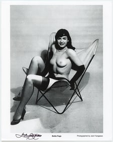 Original Vintage PIN UP Photo BETTIE PAGE by JACK FARAGASSO 10" x 8"