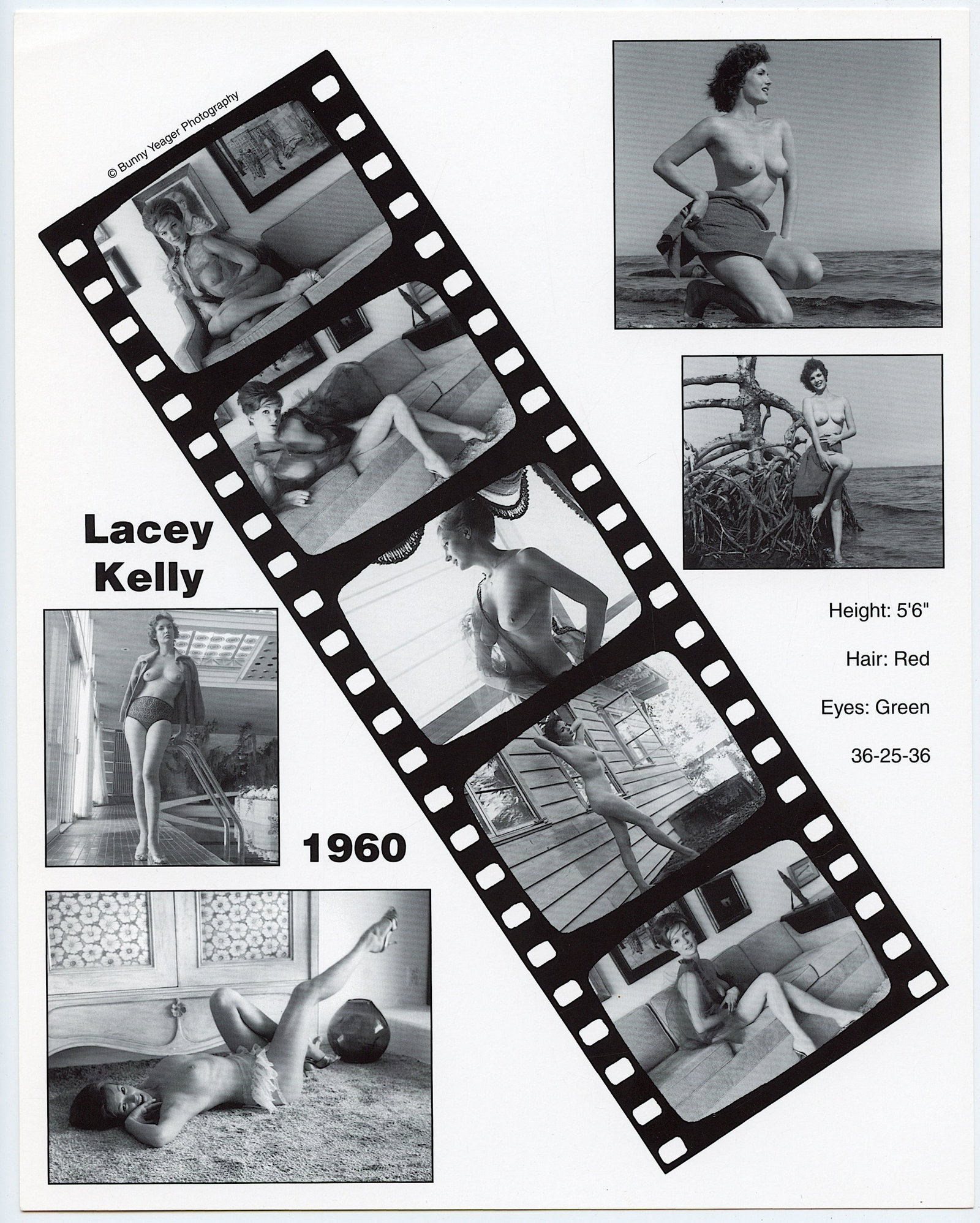 BUNNY YEAGER Vintage Pin Up Litho LACEY KELLY: This lot is coming from Bunny Yeager's estate/archives. Linnea Eleanor "Bunny" Yeager (March 13, 1929 - May 24, 2014) was an American photographer and pin-up model. She met Bettie Page in 1954, and to