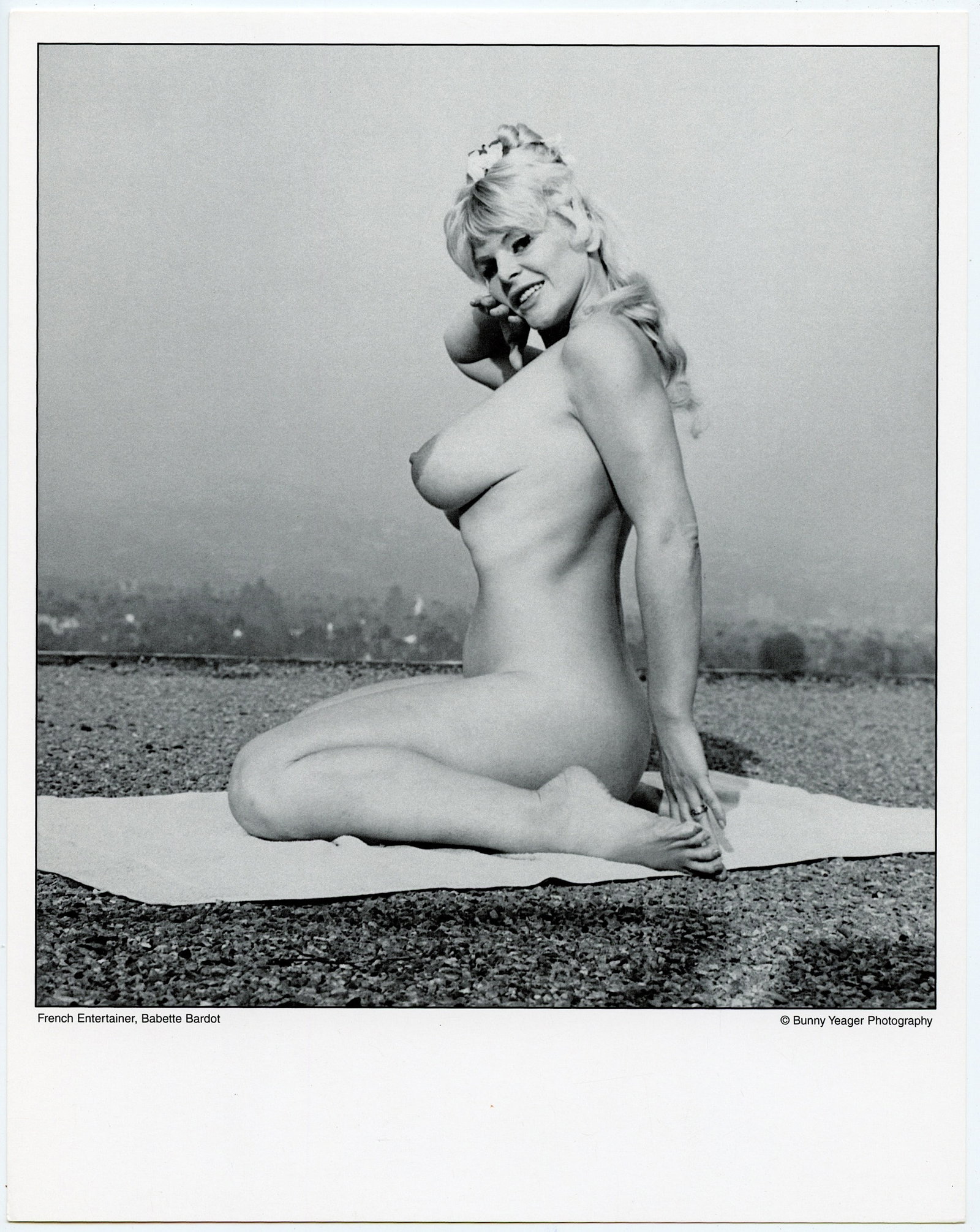 BUNNY YEAGER Vintage Pin Up Litho BABETTE BARDOT: This lot is coming from Bunny Yeager's estate/archives. Linnea Eleanor "Bunny" Yeager (March 13, 1929 - May 24, 2014) was an American photographer and pin-up model. She met Bettie Page in 1954, and to