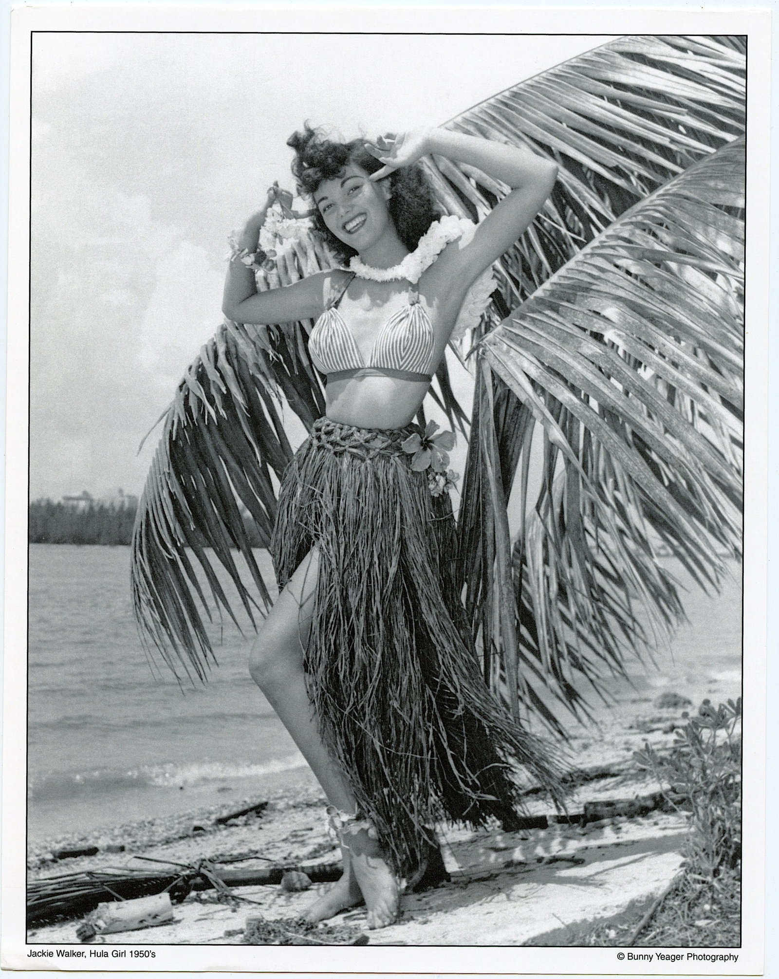 BUNNY YEAGER Vintage Pin Up Litho JACKIE WALKER: This lot is coming from Bunny Yeager's estate/archives. Linnea Eleanor "Bunny" Yeager (March 13, 1929 - May 24, 2014) was an American photographer and pin-up model. She met Bettie Page in 1954, and to