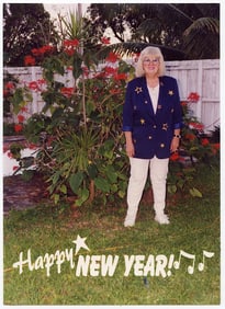 Original Photo BUNNY YEAGER Happy New Year 3.5" x 5" Rare