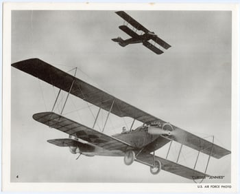 Vintage Photo Gravure by U.S. Air Force "CURTISS JENNIES "