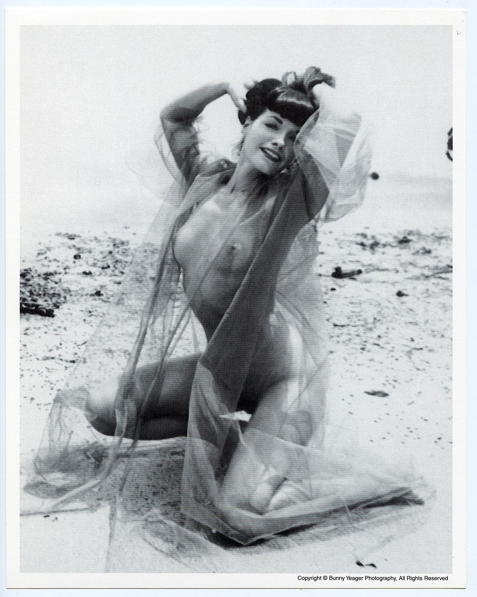BUNNY YEAGER Vintage Pin Up Litho Model BETTIE PAGE: This lot is coming from Bunny Yeager's estate/archives. Linnea Eleanor "Bunny" Yeager (March 13, 1929 - May 24, 2014) was an American photographer and pin-up model. She met Bettie Page in 1954, and to