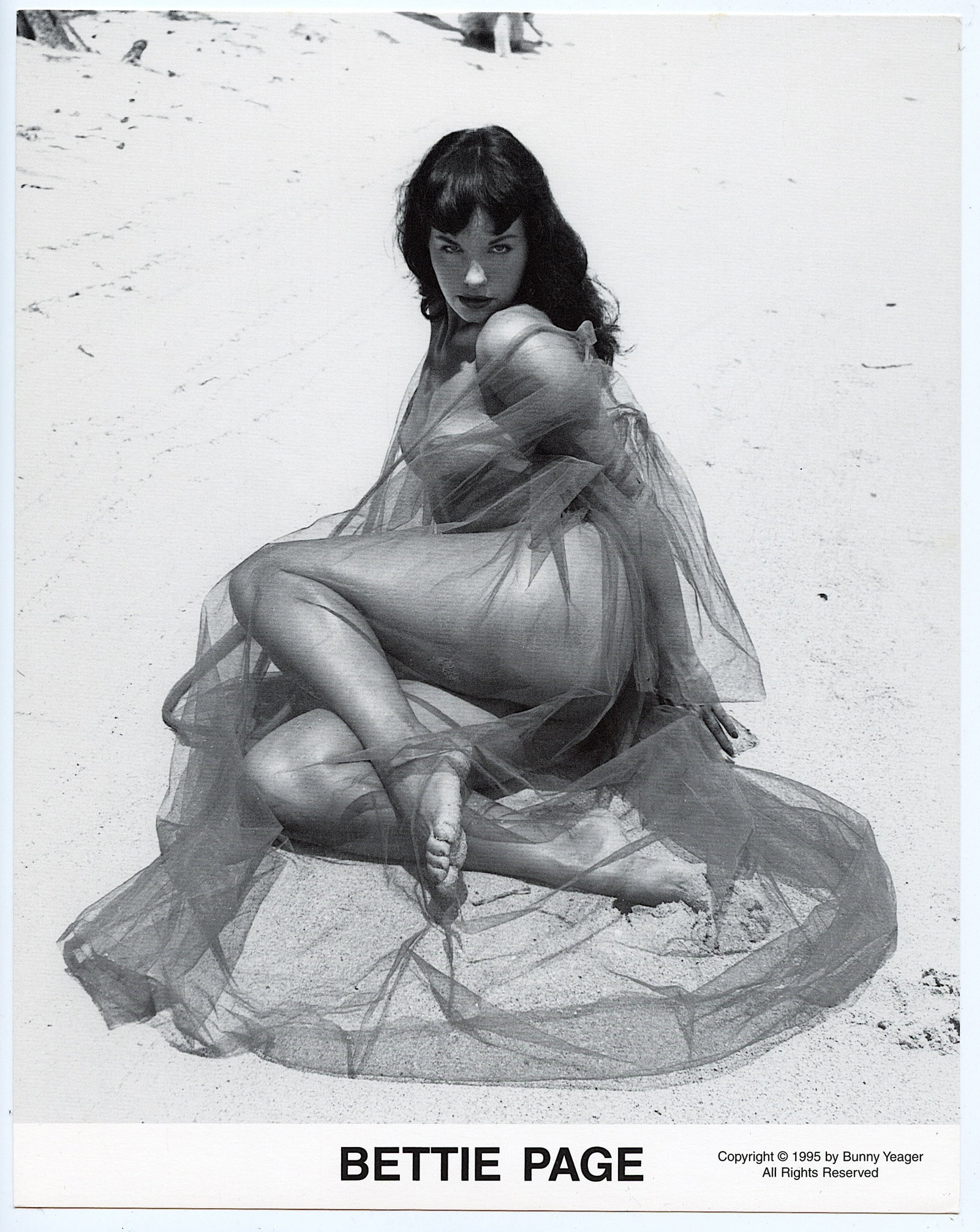 BUNNY YEAGER Vintage Pin Up Litho Model BETTIE PAGE: This lot is coming from Bunny Yeager's estate/archives. Linnea Eleanor "Bunny" Yeager (March 13, 1929 - May 24, 2014) was an American photographer and pin-up model. She met Bettie Page in 1954, and to