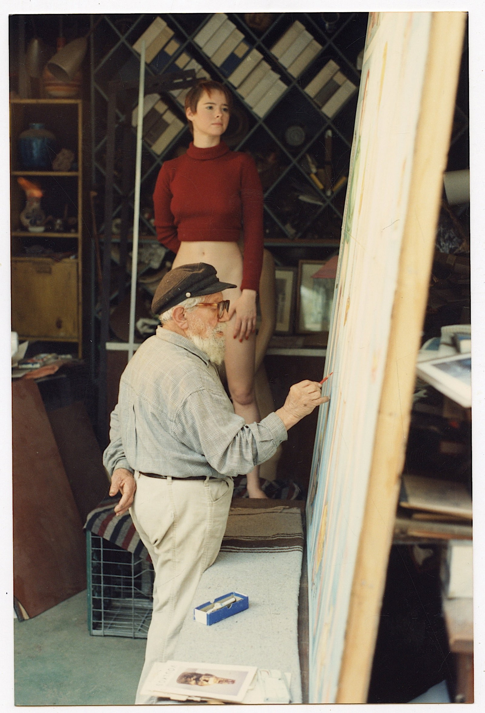 AGFA Photo Showing An Artist Working with a Model in Studio: This lot is coming from the estate of a collector in RI. The dimensions are Approx. 6" x 4". We have attached quality images to show its actual condition. This lot is located in Boca Raton, Fl and its