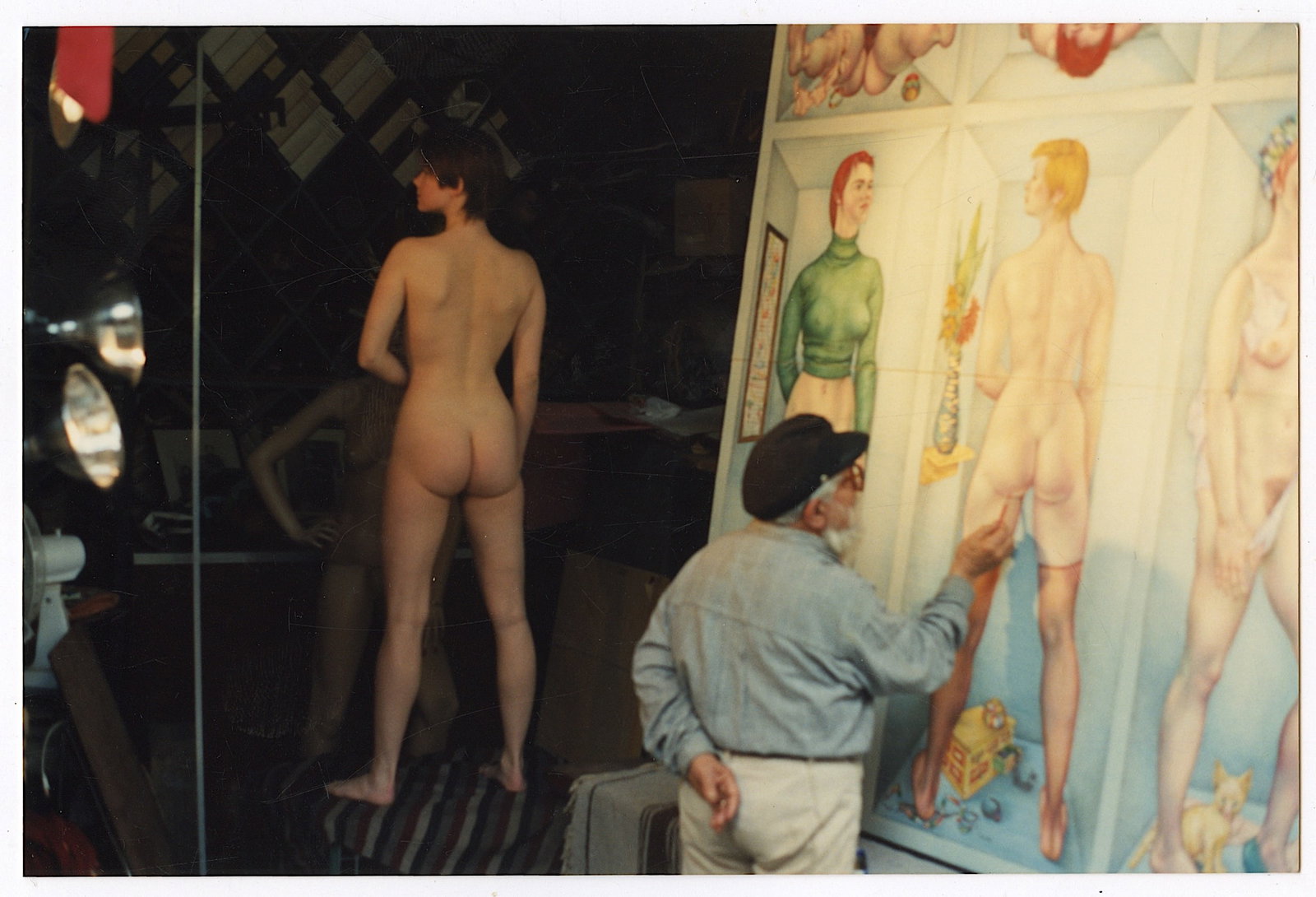 AGFA Photo Showing An Artist Working with a Model in Studio: This lot is coming from the estate of a collector in RI. The dimensions are Approx. 6" x 4". We have attached quality images to show its actual condition. This lot is located in Boca Raton, Fl and its