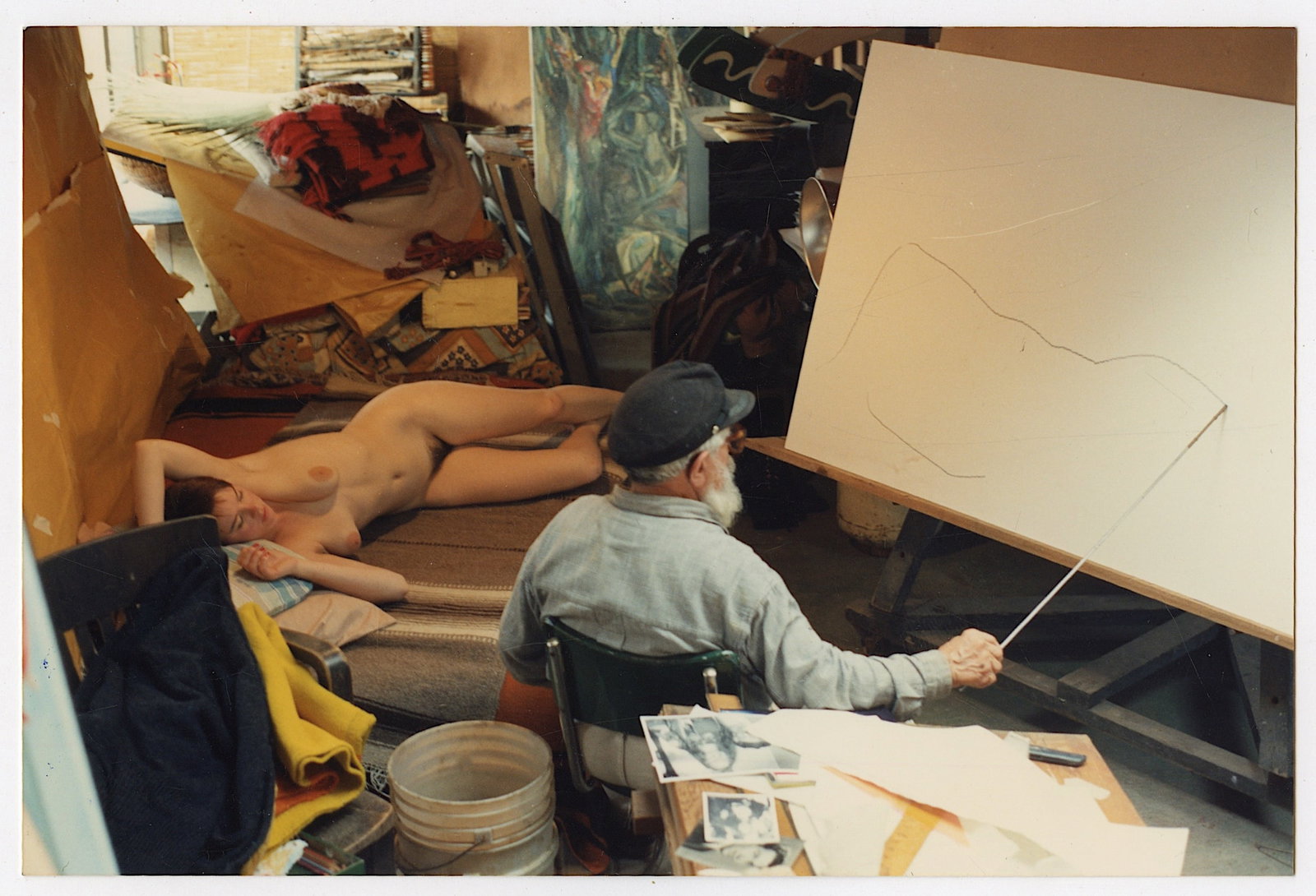 AGFA Photo Showing An Artist Working with a Model in Studio: This lot is coming from the estate of a collector in RI. The dimensions are Approx. 6" x 4". We have attached quality images to show its actual condition. This lot is located in Boca Raton, Fl and its