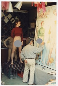 AGFA Photo Showing An Artist Working with a Model in Studio