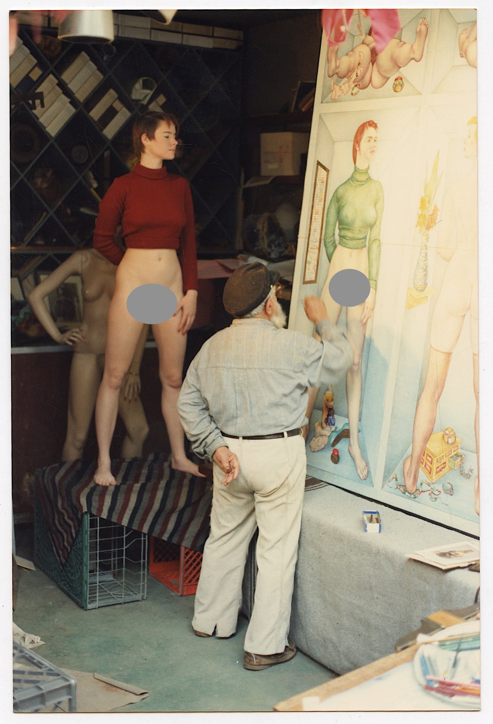 AGFA Photo Showing An Artist Working with a Model in Studio: This lot is coming from the estate of a collector in RI. The dimensions are Approx. 6" x 4". We have attached quality images to show its actual condition. This lot is located in Boca Raton, Fl and its