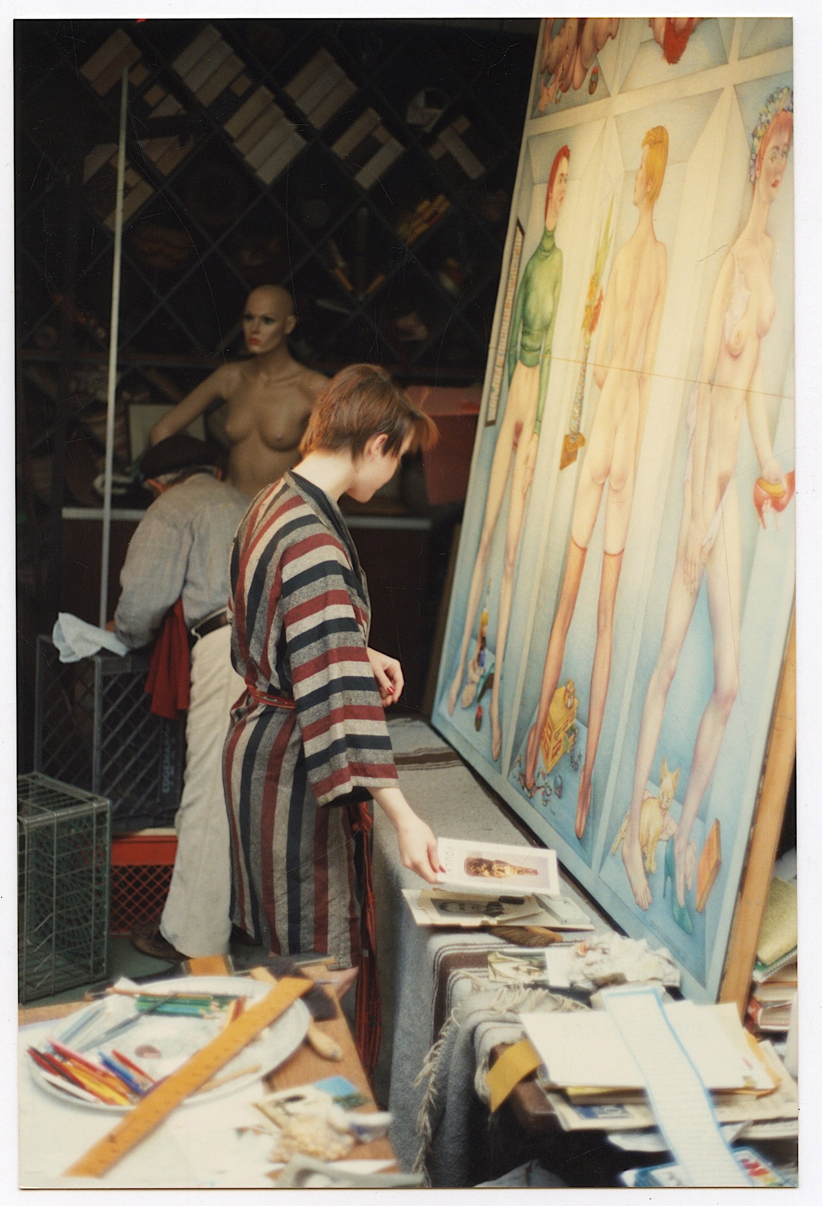AGFA Photo Showing An Artist Working with a Model in Studio: This lot is coming from the estate of a collector in RI. The dimensions are Approx. 6" x 4". We have attached quality images to show its actual condition. This lot is located in Boca Raton, Fl and its