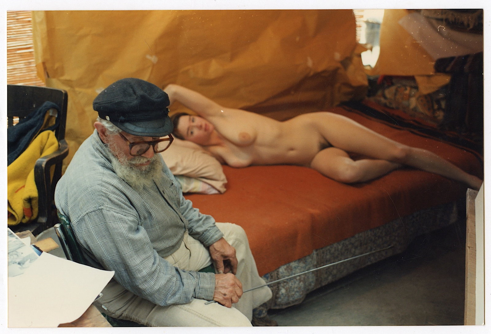AGFA Photo Showing An Artist Working with a Model in Studio: This lot is coming from the estate of a collector in RI. The dimensions are Approx. 6" x 4". We have attached quality images to show its actual condition. This lot is located in Boca Raton, Fl and its