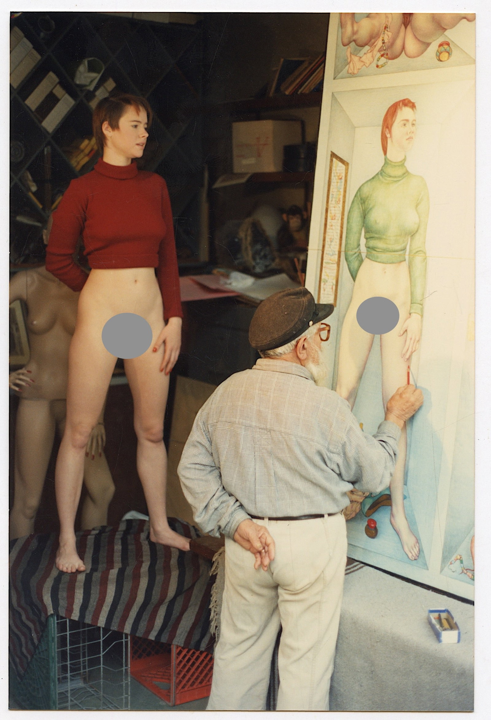 AGFA Photo Showing An Artist Working with a Model in Studio: This lot is coming from the estate of a collector in RI. The dimensions are Approx. 6" x 4". We have attached quality images to show its actual condition. This lot is located in Boca Raton, Fl and its