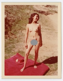 Vintage 1970s / 80s American Naturalism Nudism Female Model 4.5" x 3.5"