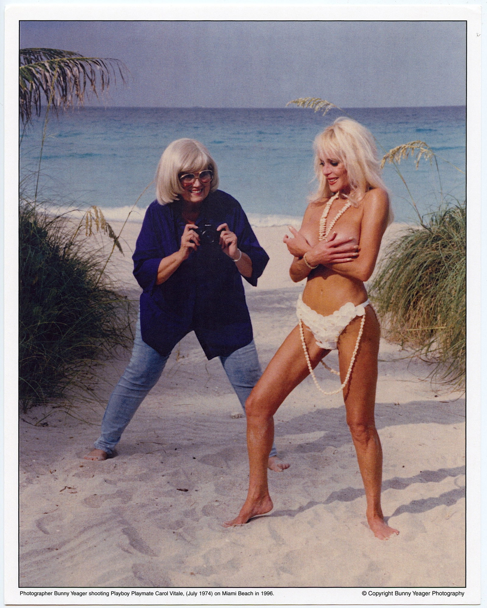 BUNNY YEAGER Vintage Pin Up Litho Model WITH CAROL VITALE: This lot is coming from Bunny Yeager's estate/archives. Linnea Eleanor "Bunny" Yeager (March 13, 1929 - May 24, 2014) was an American photographer and pin-up model. She met Bettie Page in 1954, and to