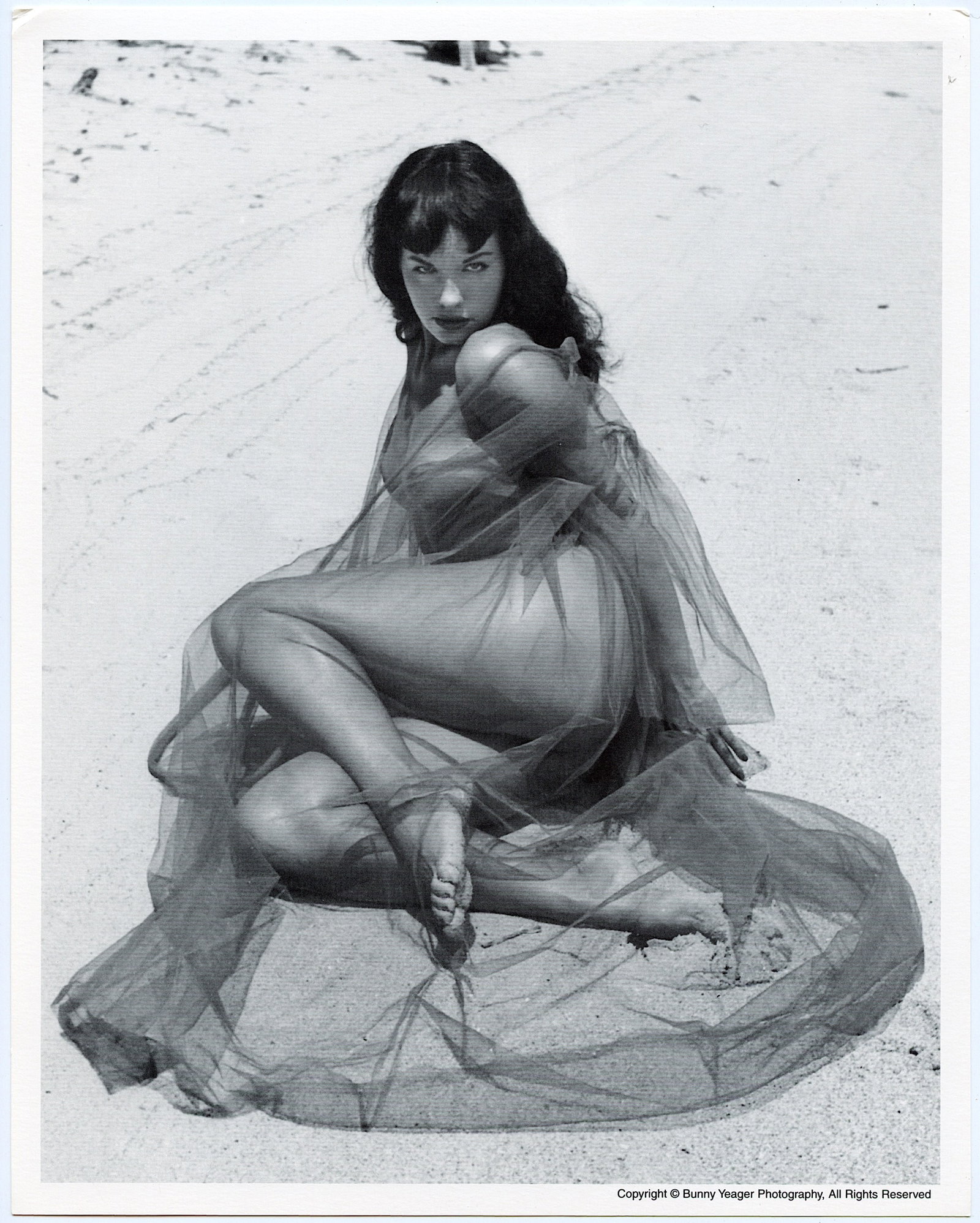 BUNNY YEAGER Vintage Pin Up Litho Model BETTIE PAGE: This lot is coming from Bunny Yeager's estate/archives. Linnea Eleanor "Bunny" Yeager (March 13, 1929 - May 24, 2014) was an American photographer and pin-up model. She met Bettie Page in 1954, and to