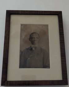 Antique Photo with Portrait of Handsome Young Man